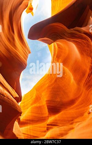 Lower Antelope Canyon oder Corkscrew Slot Canyon Nationalpark in der Navajo Reservation in der Nähe von Page, Arizona USA. Antelope Canyon ist die Landma der Vereinigten Staaten Stockfoto