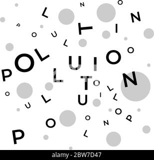 Stoppen Sie die CO2-Emissionen, um die Luftverschmutzung zu verringern. Umweltverschmutzung typografisches Design. Vektor Illustration skizzieren flache Design-Stil. Stock Vektor