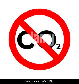 Stoppen Sie die CO2-Emissionen, um die Luftverschmutzung zu verringern. CO2-typografisches Design. Vektor Illustration skizzieren flache Design-Stil. Stock Vektor