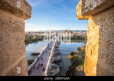 Panoramablick auf die Altstadt von Cordoba in Spanien Stockfoto