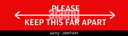 Bitte halten Sie diese weit auseinander physische Distanzierung Nachricht Vektor-Illustration Stock Vektor