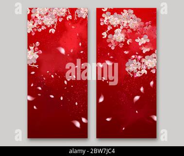 Banner mit Kirschblüten Stock Vektor