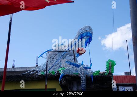 MAURITIUS-AUGUST 16: 2018: China Town in Port Louis am 16. August 2018 in Port Louis, Mauritius. Chinatown ist eines der wichtigsten Wahrzeichen der Hauptstadt Stockfoto