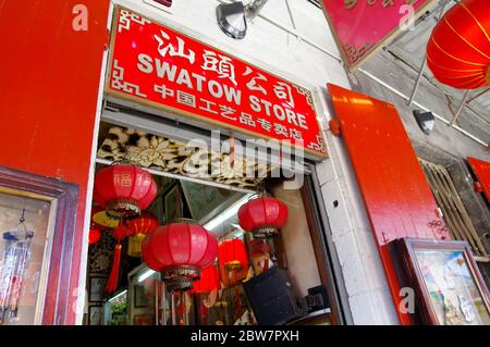 MAURITIUS-AUGUST 16: 2018: China Town in Port Louis am 16. August 2018 in Port Louis, Mauritius. Chinatown ist eines der wichtigsten Wahrzeichen der Hauptstadt Stockfoto