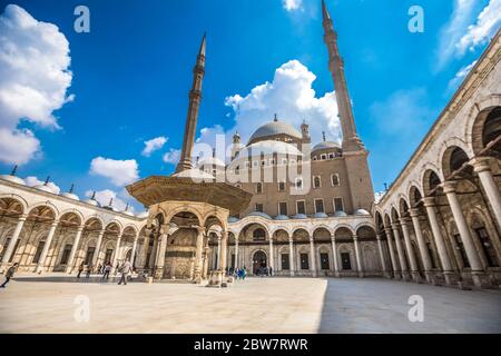 Blick auf die Moschee von Muhammad Ali in Kairo Stockfoto