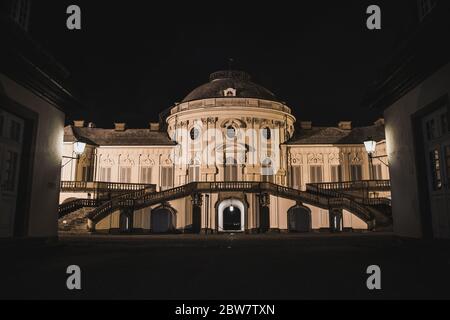 Schloss Solitude in Stuttgart, Deutschland, Baden-Württemberg bei Nacht Stockfoto