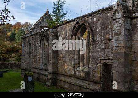 Die Ruinen des alten Tempels Kirk, Tempel, Midlothian, Schottland Stockfoto