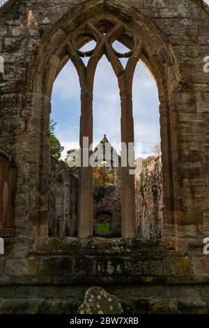 Die Ruinen des alten Tempels Kirk, Tempel, Midlothian, Schottland Stockfoto