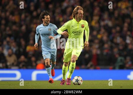 MANCHESTER, ENGLAND - Ivan Rakitic aus Barcelona während der UEFA Champions League-Runde 16 1. Etappe zwischen Manchester City und FC Barcelona im Etihad Stadium, Manchester am Dienstag, 24. Februar 2015 (Quelle: Mark Fletcher) Stockfoto