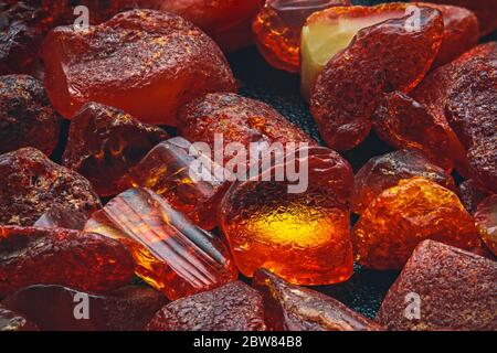 Bernstein Steine natürlichen Hintergrund Muster, Hintergrund für Design Stockfoto