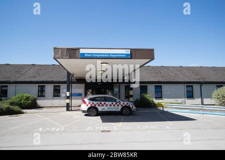 Cumbria, Großbritannien. Mai 2020. Covid-19.temporärer mobiler Computertomographie-Scanner (CT) am Westmorland General Hospital (WGH) zur Unterstützung ambulanter und routinemäßiger Scans an Universitätskliniken des Morecambe Bay NHS Foundation Trust (UHMBT). Der Scanner wird auch helfen, die Trust liefern und unterstützen die nationale schnellere Diagnose Krebsziel für Patienten, die 28 Tage ist.Quelle: NW News /Alamy News Stockfoto