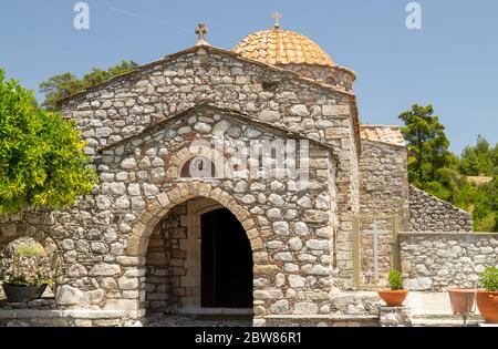 Moni Thari Kloster auf Rhodos Insel, Griechenland Stockfoto