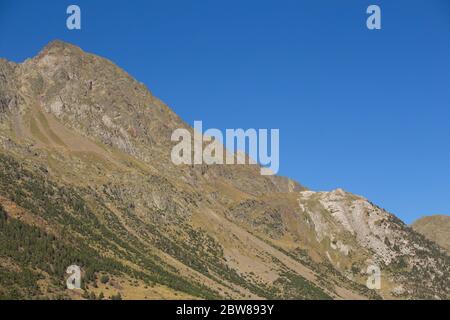 Llanos del Hospital, Huesca/Spanien; 21. August 2017. Ort namens Llanos del Hospital gehört zur Gemeinde Benasque im Herzen der Pyren Stockfoto