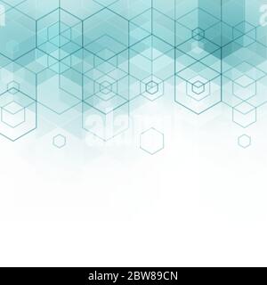 Abstrakte blaue Sechsecke. Hintergrund für die Präsentation Stock Vektor