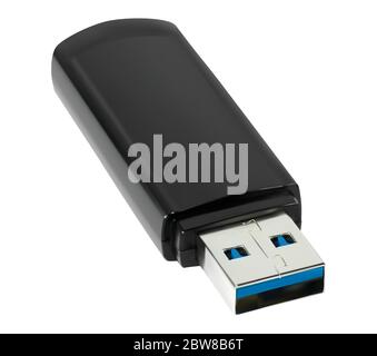 USB-Flash-Speicher auf weißem Hintergrund isoliert. Realistische Vektordatei. Isoliert auf weißem Hintergrund. Stock Vektor