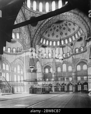 Eine Innenansicht der Moschee von St. Sofia in konstantinopel. Januar 1927 Stockfoto