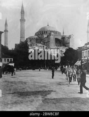 Außenansicht der Moschee von St. Sofia in konstantinopel. Januar 1927 Stockfoto