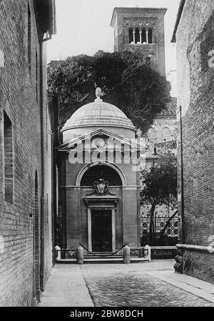 Das Grab von Dante in Ravenna . Dezember 1927 Stockfoto