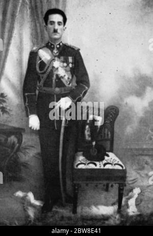 Nadir Khan, Lord Protector von Kabul, Afghanistan. Oktober 1929 Stockfoto