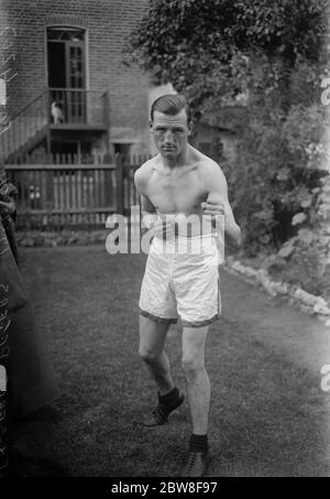 Ex Sergeant Peters , Welter Gewicht Boxer . Juli 1933 Stockfoto