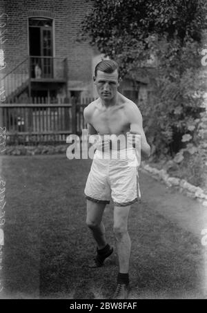 Ex Sergeant Peters , Welter Gewicht Boxer . Juli 1933 Stockfoto