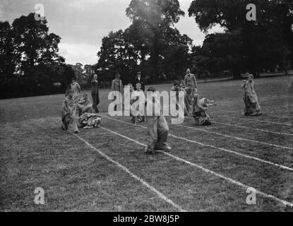 Cannock House School Sports, Eltham. Sackrennen 1937 Stockfoto