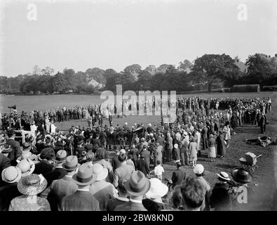 Widmung der British Legion Standard, (Blackfen). 26. September 1937 Stockfoto