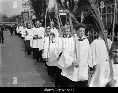Kirche Palmprozession durch Orpington . 1935 . Stockfoto