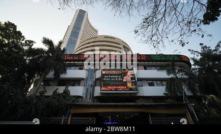 Mumbai, Indien - 19. Dezember 2018: Alte Struktur des Aktienmarktes Bombay Stock Exchange Building. Stockfoto