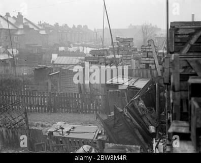 Collins Brothers Bauunternehmen . Ihr Wiederaufbau Schema der lokalen Flaschenfabrik . 1938 . Stockfoto