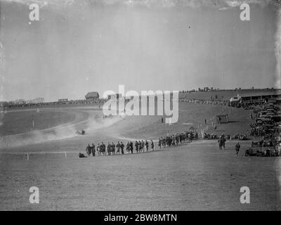 Motorrad-Rennen in Brands Hatch . Eine allgemeine Ansicht der Strecke . 18 April 1938 . Stockfoto