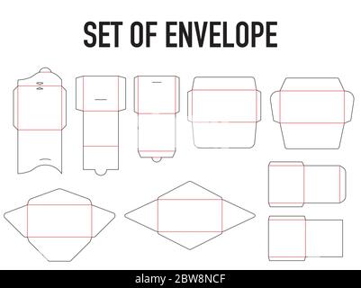 Satz von Umschlagverpackung Design-Vorlage gestanzt - Vektor Stock Vektor