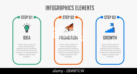 Illustration der Bunten Infografik Modern Business mit Titel, Elementen, kreativ, Formen - Vektor Stock Vektor