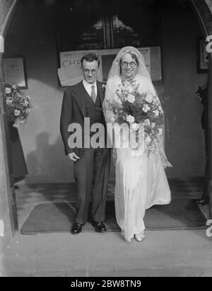 Die Hochzeit Kenwards und Martin. Die Braut und goom . 1936 Stockfoto