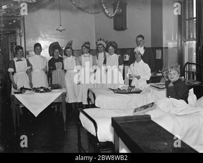 Weihnachten im Bexley Cottage Hospital. 1938 Stockfoto