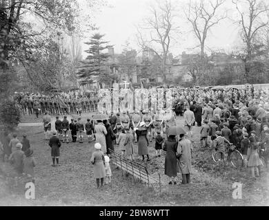 Waffenstillstand Tag Service auf Sidcup Grün .. 11. November 1936 Stockfoto