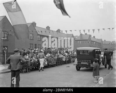 Krönungstees in Dartford, Kent. 15 Mai 1937 Stockfoto