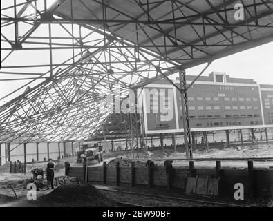 Die Arbeiten werden auf dem Crayford und Bexleyheath Greyhound Stadium in Kent, von den Erbauern W & C Französisch aus Essex. 1937 Stockfoto