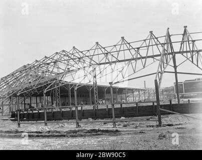 Die Arbeiten werden auf dem Crayford und Bexleyheath Greyhound Stadium in Kent, von den Erbauern W & C Französisch aus Essex. 1937 Stockfoto