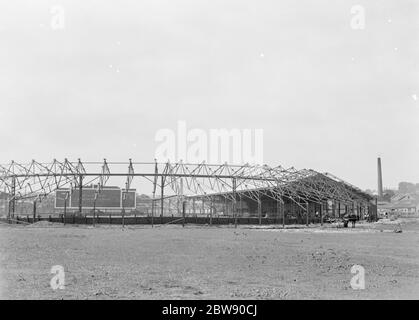 Die Arbeiten werden auf dem Crayford und Bexleyheath Greyhound Stadium in Kent, von den Erbauern W & C Französisch aus Essex. 1937 Stockfoto