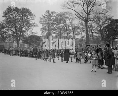 St George ' s Tag Scout Parade in Dartford, Kent. Die Prozession Schlange. 1938 Stockfoto