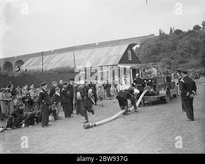 Feuerwehrdemonstration in Horton Kirby, Kent. 1936 Stockfoto