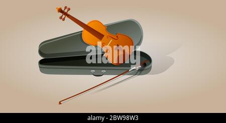 Illustration der Violine, mit schönen Hintergrund Vektor Stock Vektor