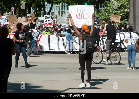 Schwarze Leben sind wichtig für Proteste Stockfoto