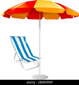Abbildung des Sonnenschirms, mit weißem Hintergrund Vektor Stock Vektor