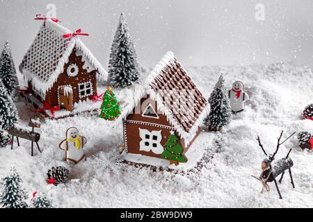 Weihnachten-Lebkuchen-Haus Stockfoto