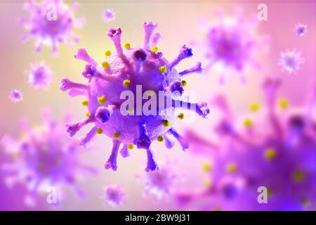 Digital generiertes Coronavirus-Modell Stockfoto