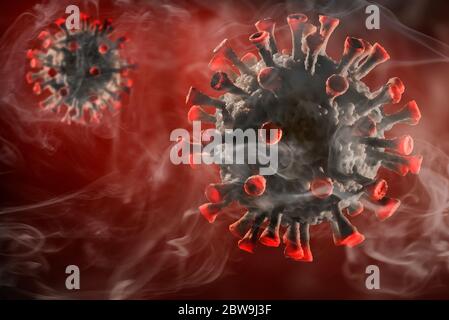 Digital generierte Coronavirus-Modelle Stockfoto