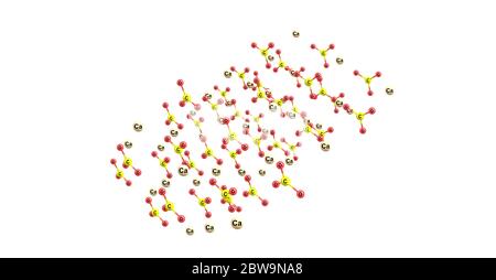 Calcit ist ein Karbonatmineral und das stabilste Polymorph von Calciumcarbonat CaCO3. 3d-Darstellung Stockfoto