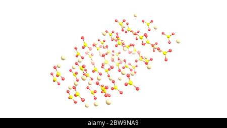 Calcit ist ein Karbonatmineral und das stabilste Polymorph von Calciumcarbonat CaCO3. 3d-Darstellung Stockfoto